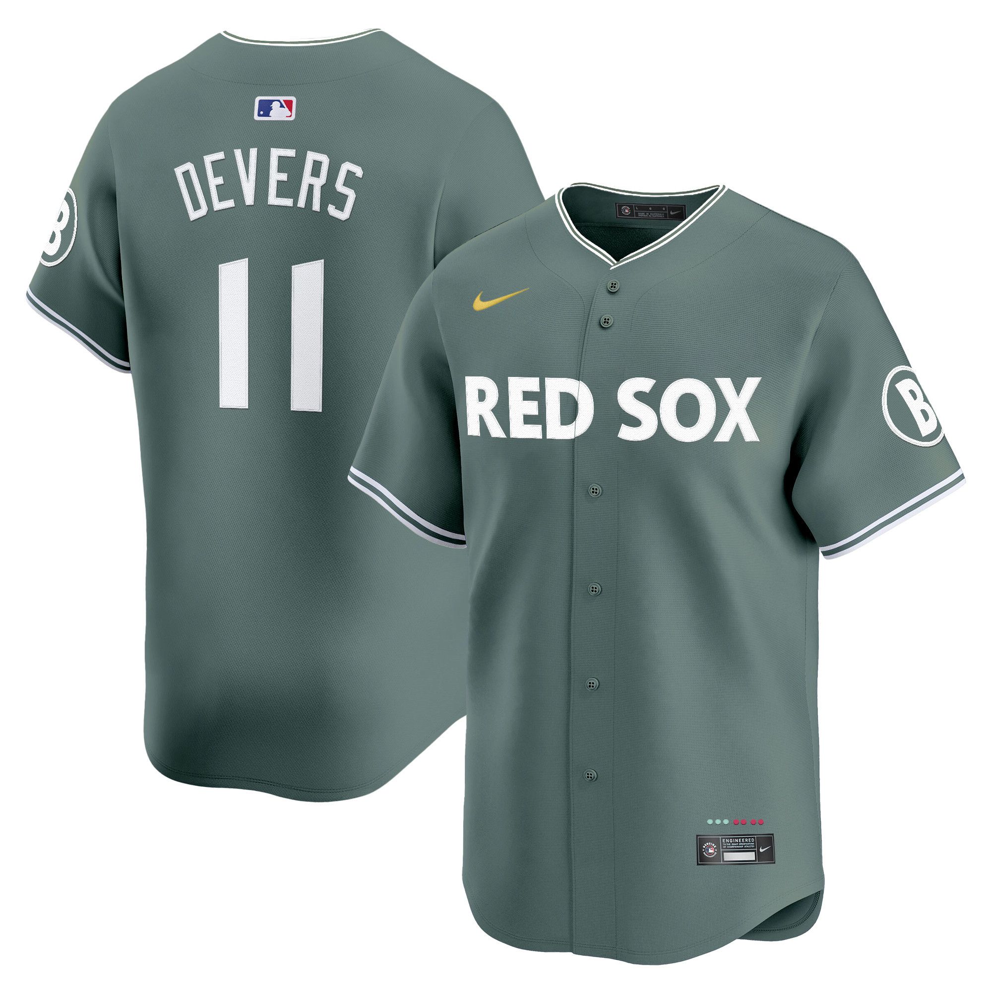 Men Boston Red Sox #11 Devers Green Nike 2025 City Connect Vapor Premier Limited MLB Jersey->boston red sox->MLB Jersey